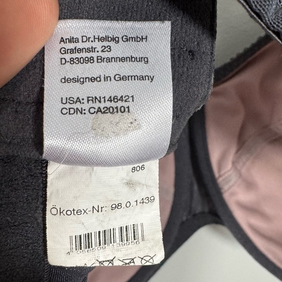 Rosa Faia Fleur Underwire Bra 44E Grey Pink Lace Overlay Anita Lingerie EUC - Picture 11 of 12